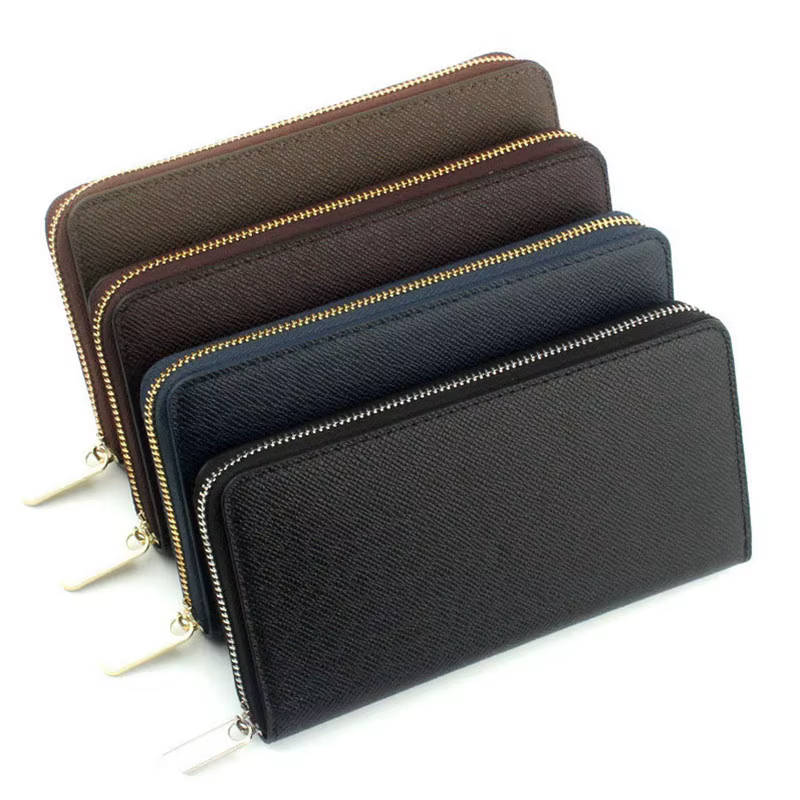 Portefeuille Long en cuir Saffiano véritable avec lettres personnalisées