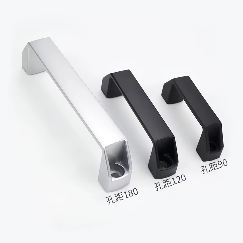 Poignée en alliage d'aluminium, quincaillerie industrielle, poignée de meuble en aluminium, pièces pour profilés en aluminium 90mm 120mm 180mm