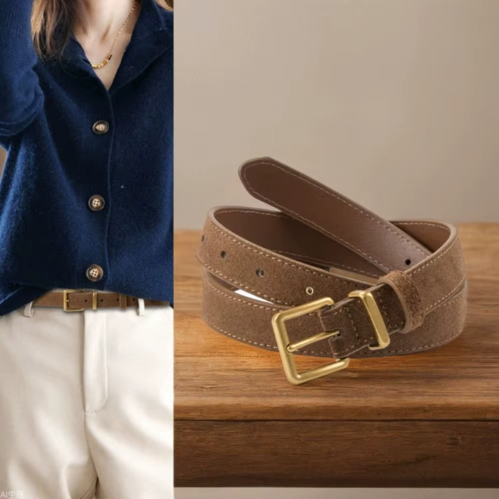 Ceinture en cuir suédé pour femme