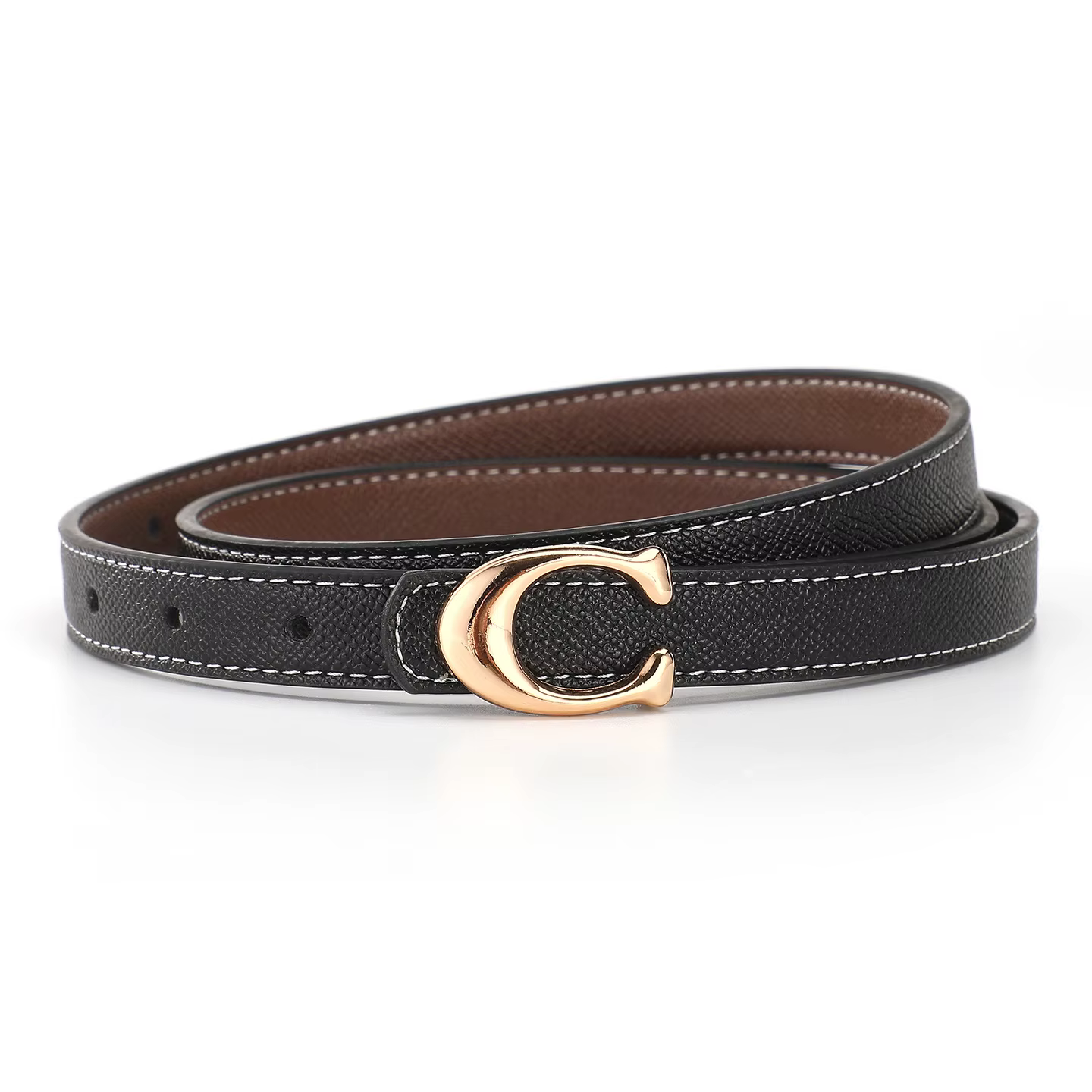 Ceinture en cuir de luxe pour femme avec boucle en alliage de créateur