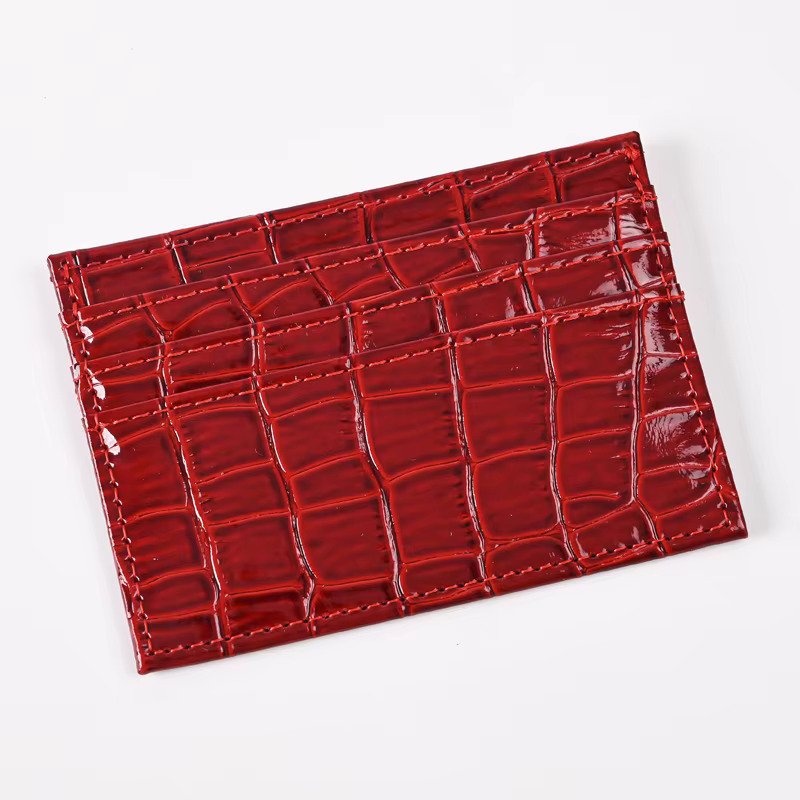 Portefeuille porte-cartes motif Crocodile en cuir Pu pour femmes