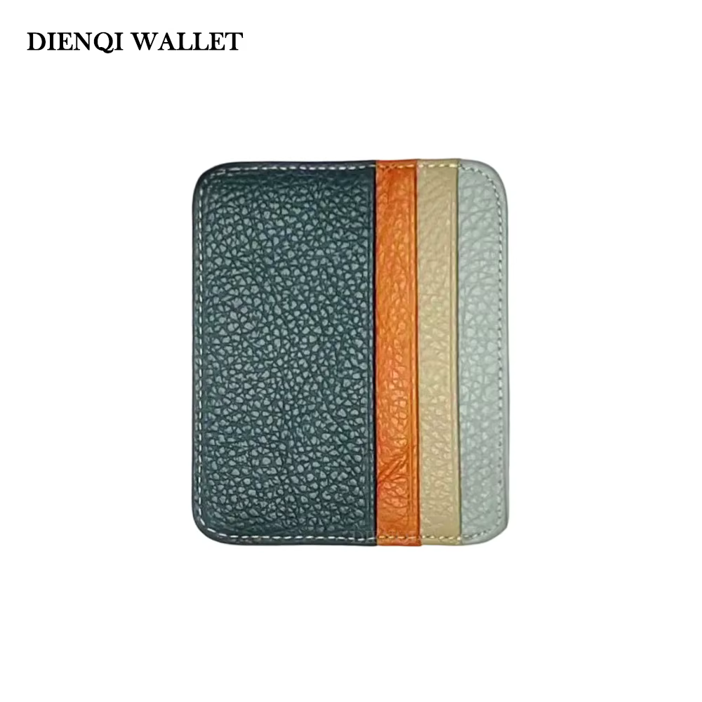 Portefeuille Ultra fin en cuir motif Lichi