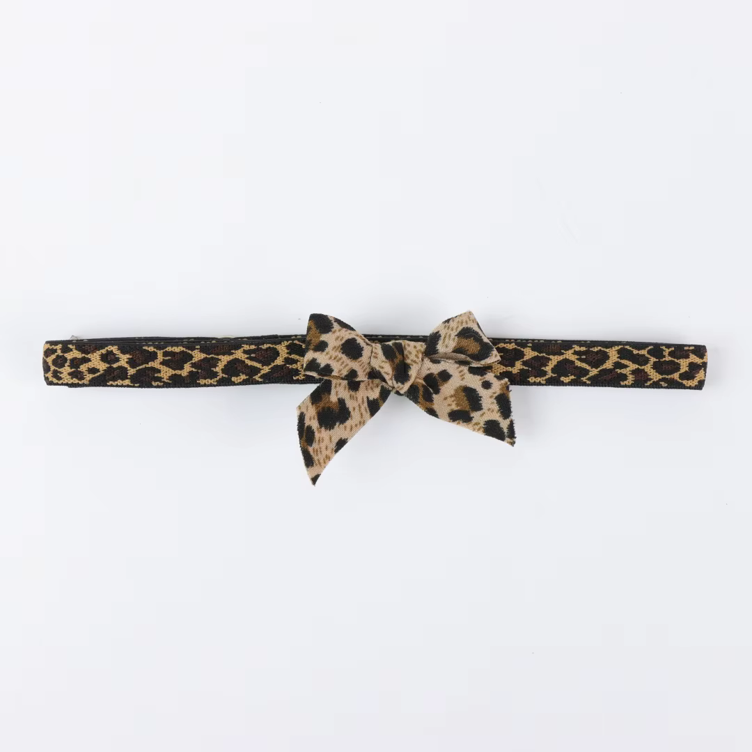 Ceinture de jarret à imprimé léopard avec nœud – Anneau de jambe élastique pour lingerie