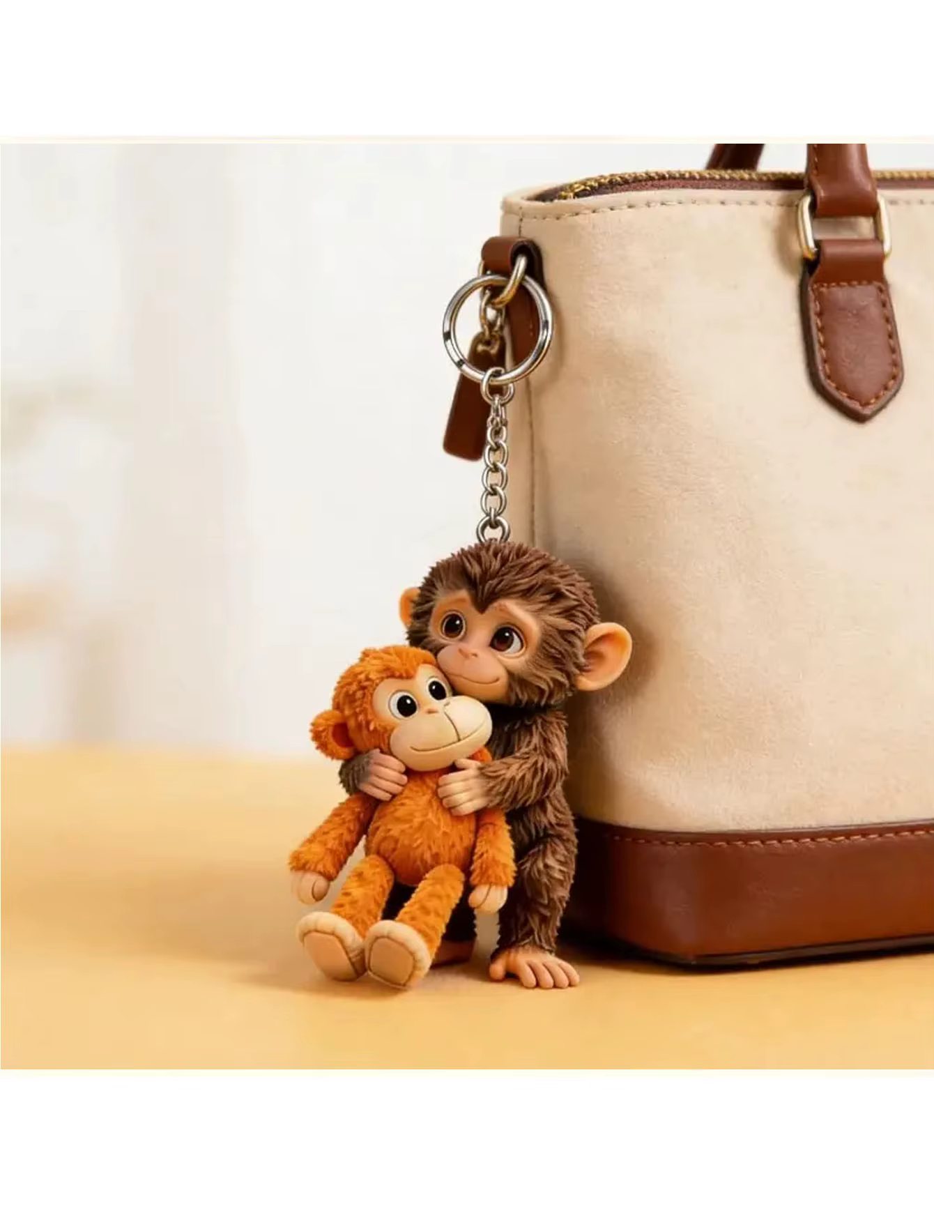 Porte-clés singe 2D amusant