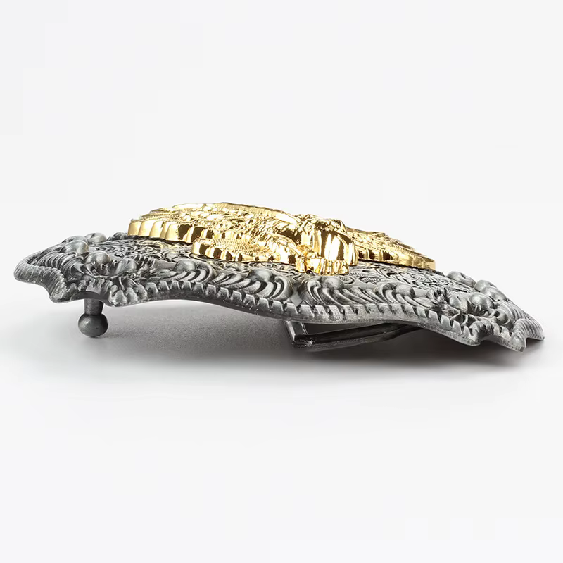 Boucle de ceinture en métal bicolore