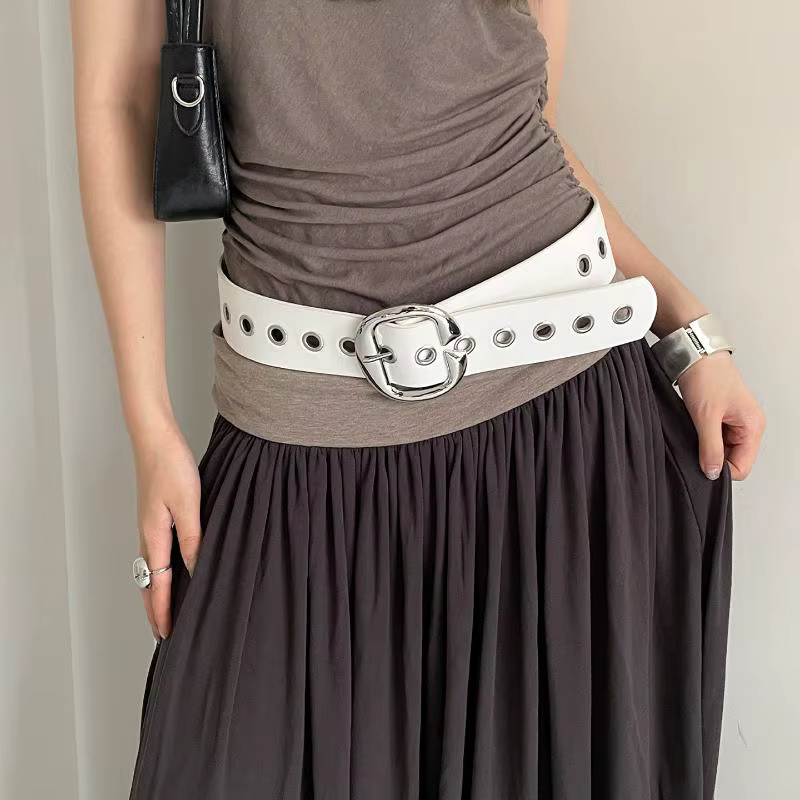Ceinture large en cuir PU pour femme