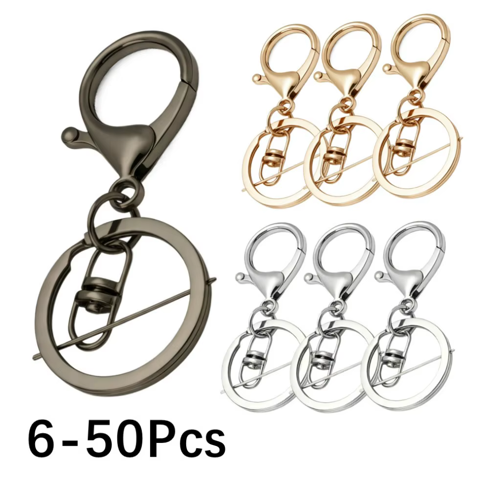 Porte-clés avec fermoir mousqueton long de 70mm, 6 à 50 pièces/lot, pour la fabrication de bijoux, accessoires de bricolage pour porte-clés