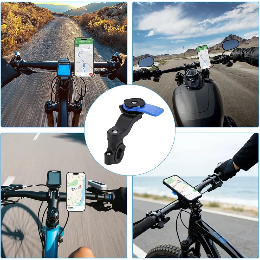 Support de téléphone pour moto, support de navigation pour vélo 360° °   Support de téléphone universel rotatif pour vélo, détachable et réglable.