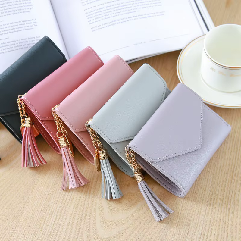 Mode court femmes portefeuilles en cuir PU