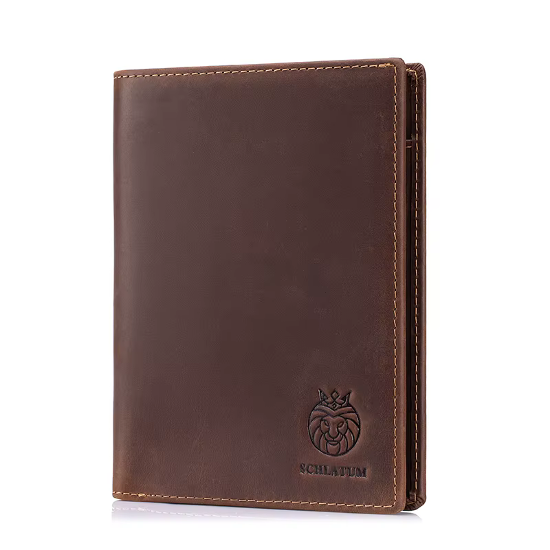 SCHLATUM porte-passeport pour voyage hommes RFID blocage portefeuille de passeport en cuir véritable avec fentes pour