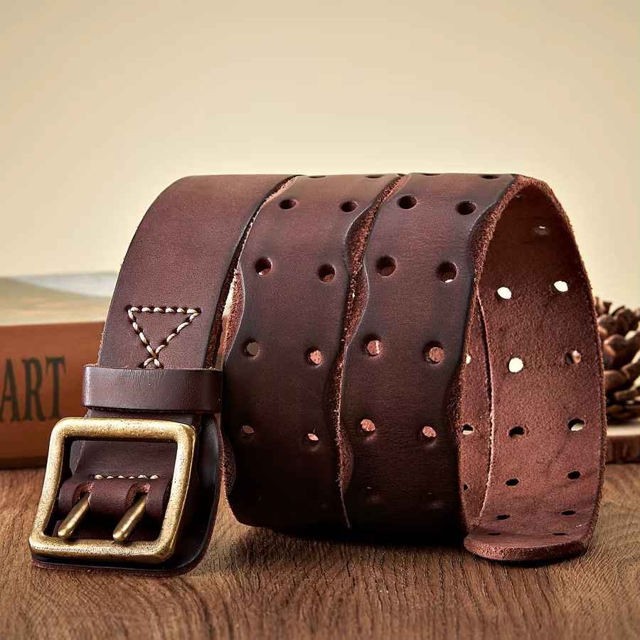 Ceinture en cuir d'origine épaisse Vintage hommes large