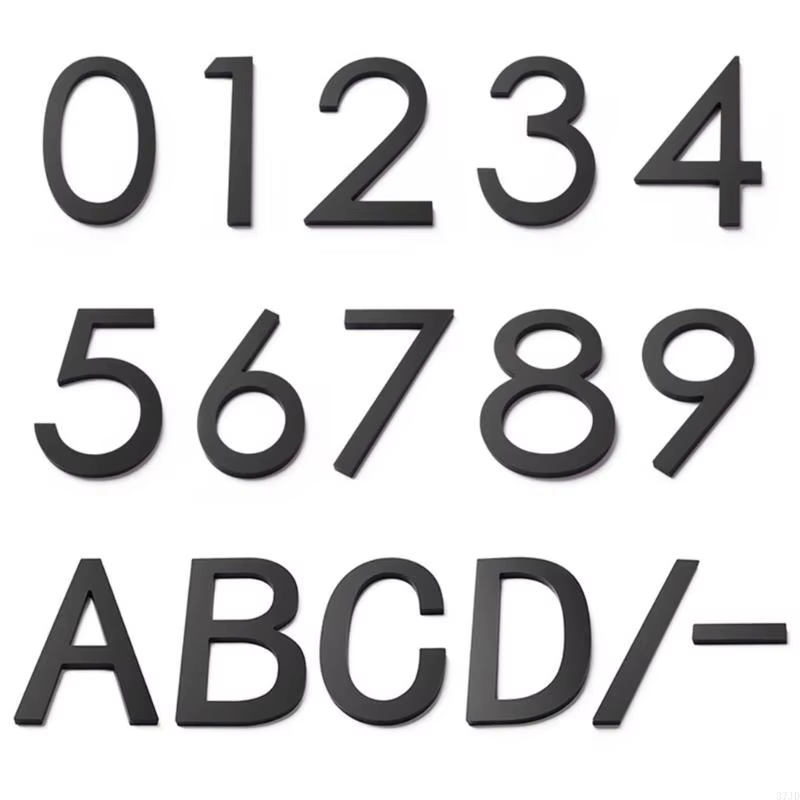 Plaque d'immatriculation d'étiquette porte avec vis, numéros modernes, signe d'adresse durable 37JD