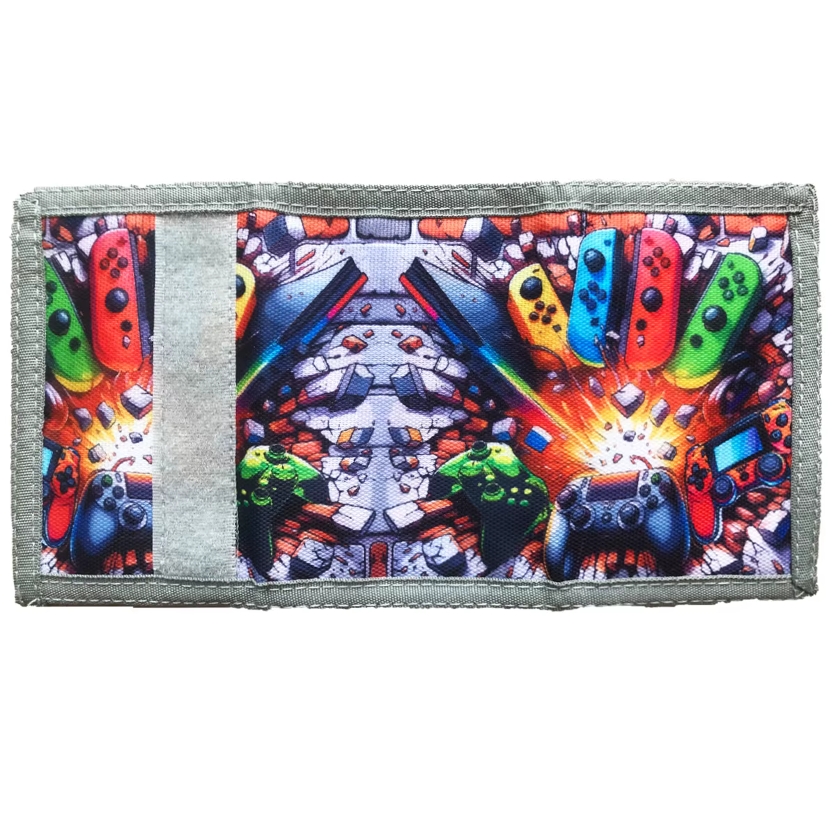 Portefeuille à trois volets avec impression de Console de jeu