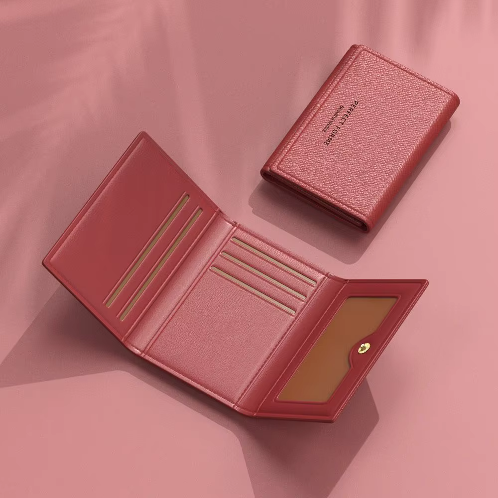 Porte-monnaie Anti-démagnetisation, porte-cartes multi-fentes, portefeuille Compact, léger, trois volets, pour le Shopping, les déplacements quotidiens