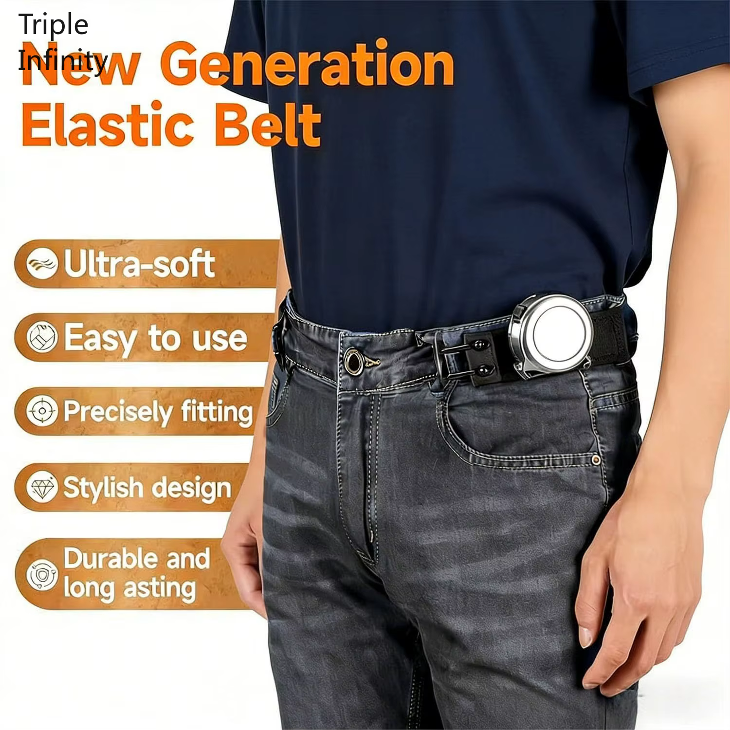Nouvelle ceinture de travail pratique sans boucle pour hommes