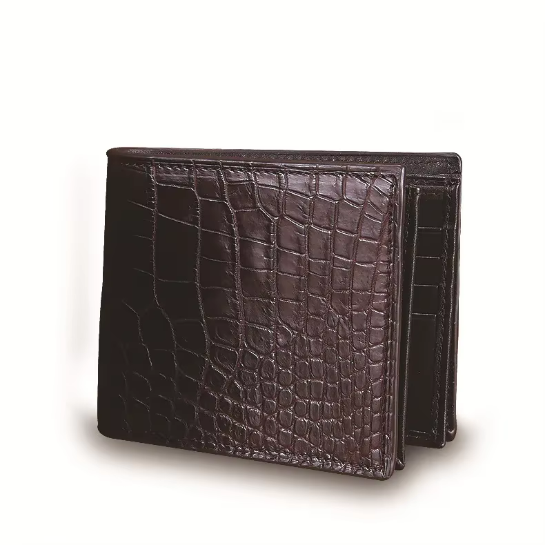 Portefeuille en cuir d'alligator véritable pour hommes