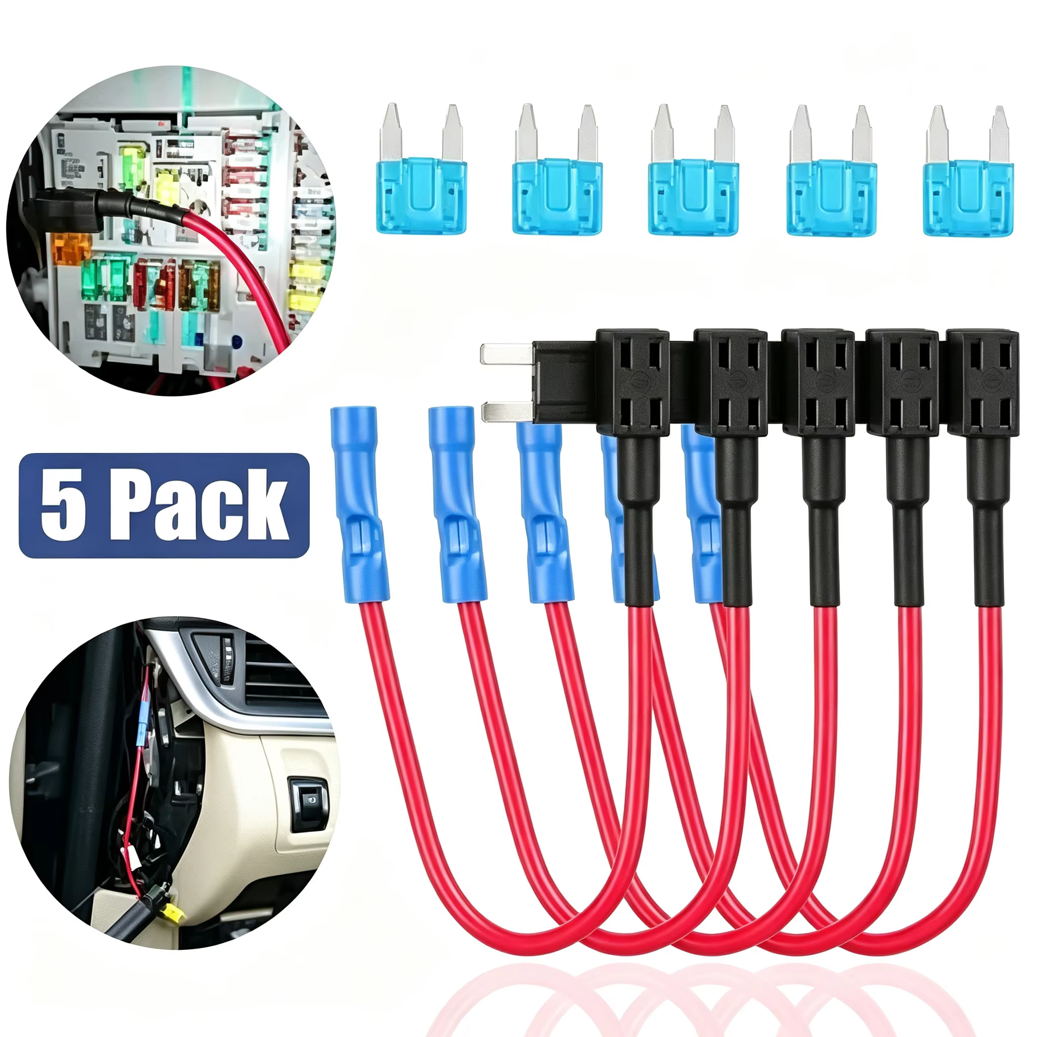 Kit de fusibles automobiles 5/10 pièces 12V, porte-fusibles à lame pour voiture, mini ATM ATO, adaptateur de circuit de fusion TAP, fusible pour voitures, camions, bateaux