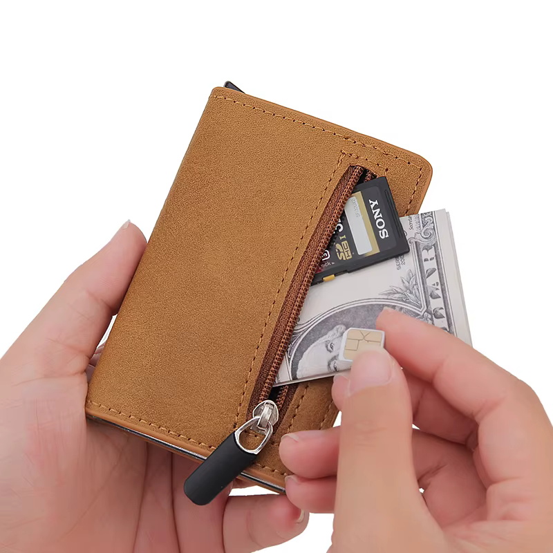Porte-carte Rfid en carbone pour hommes et femmes