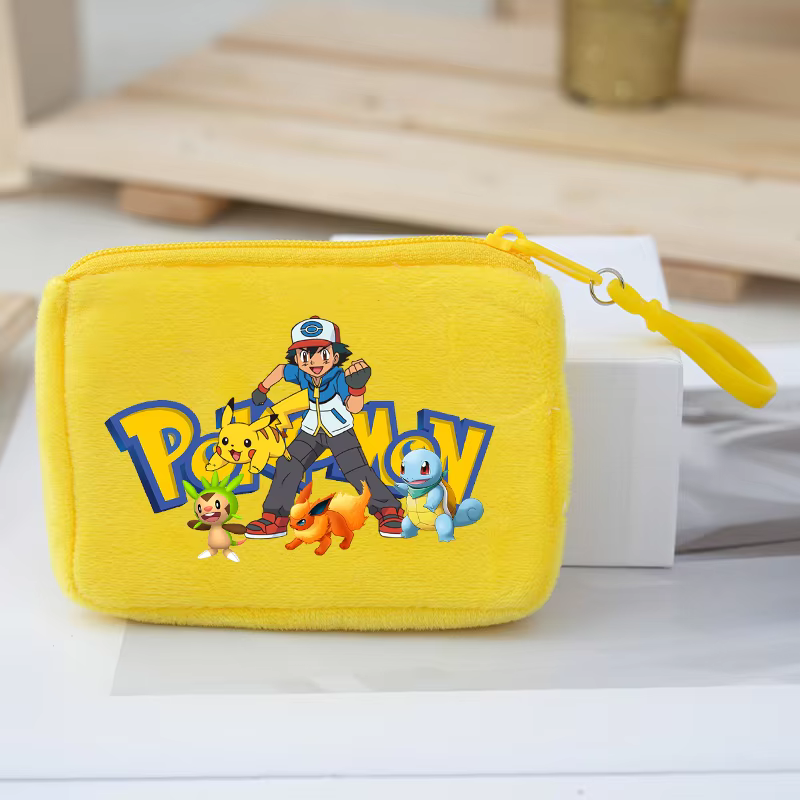 Porte-monnaie Kawaii Pokémon, Portefeuille imprimé Pikachu, Porte-cartes d'identité, Porte-clés, Sac à monnaie pour hommes et femmes, Pochette de rangement zippée, Cadeaux