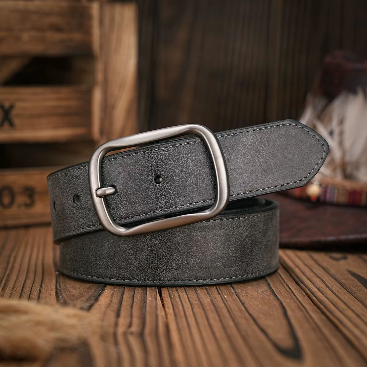 Hommes - Femmes - Western Denim - cuir pu - Ceinture - Jeans vintage avec boucle sculptée