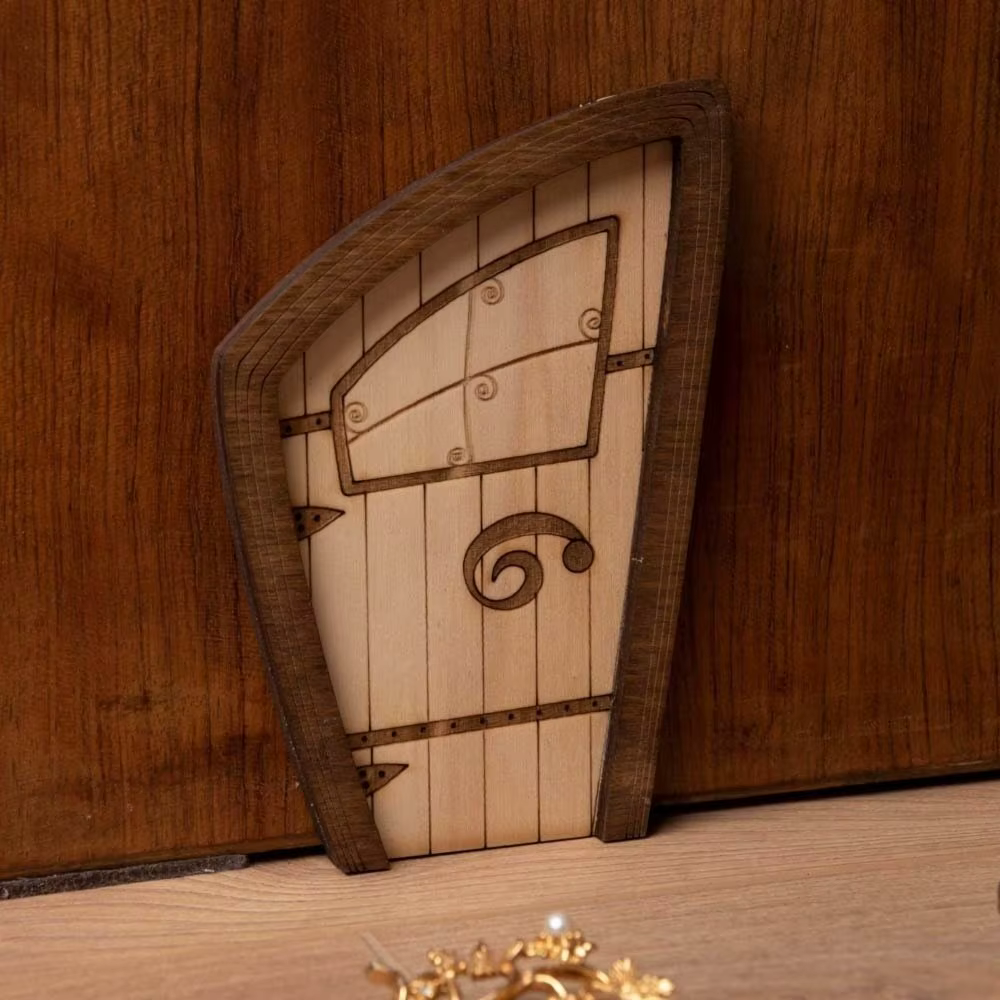 Porte d'elfe en bois, petits accessoires de jardin, porte de fée miniature, décoration de jardin DIY pour la décoration des arbres