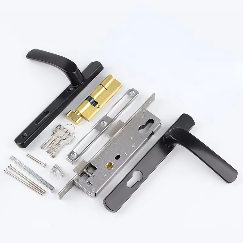 Serrure de porte à point unique en alliage d'aluminium, poignée de porte en alliage d'aluminium, serrure de corps 85 + 30