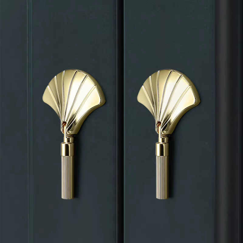 Armoire de poignée de porte d'armoire haut de gamme moderne, armoire de cuisine, armoire de luxe légère personnalisée en forme d'éventail, boutons de poignée de tiroir