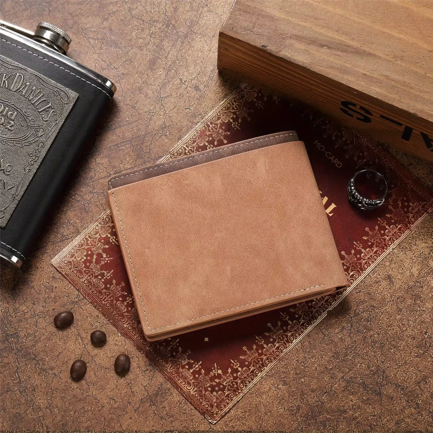 Portefeuille photo personnalisé pour hommes – Cadeau personnalisé pour papa