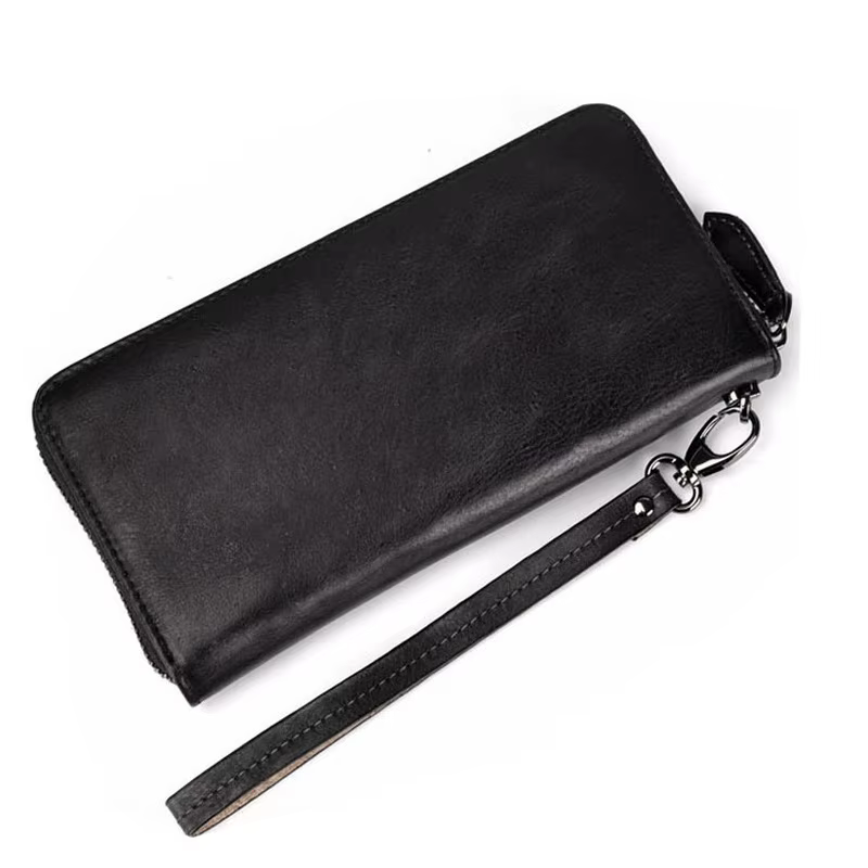 Portefeuille RFID unisexe en cuir de vache véritable