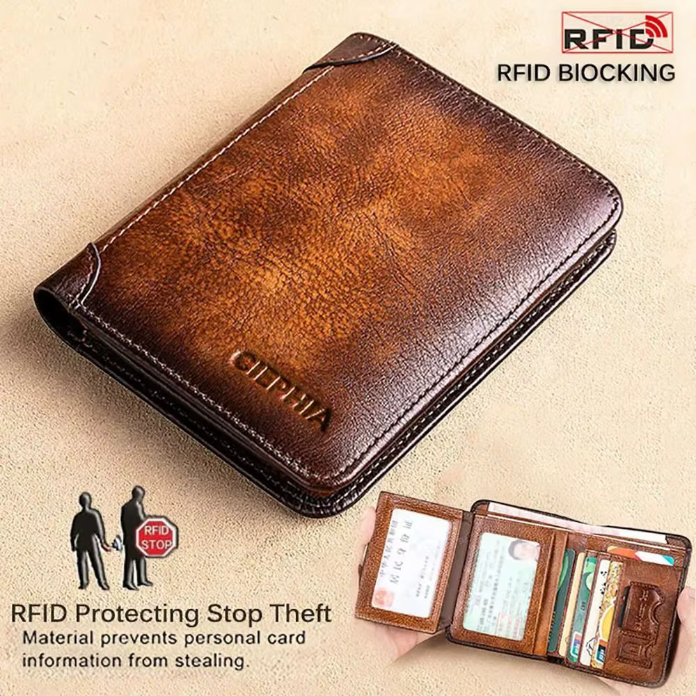 Portefeuille pour homme en cuir PU durable