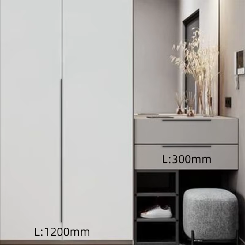 Poignée Invisible pour porte d'armoire, en alliage d'aluminium, poignée dissimulée, vente en gros, tiroir d'armoire, sans perçage, poignée de garde-robe intégrée