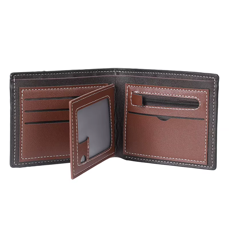 Portefeuille en cuir haute capacité pour hommes, petit portefeuille Photo multi-fentes pour pièces de monnaie, portefeuille Vintage