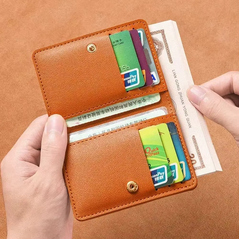 Petit portefeuille classique en cuir PU pour hommes et femmes, court et Simple, à la mode, Ultra fin, pour cartes de crédit, porte-monnaie