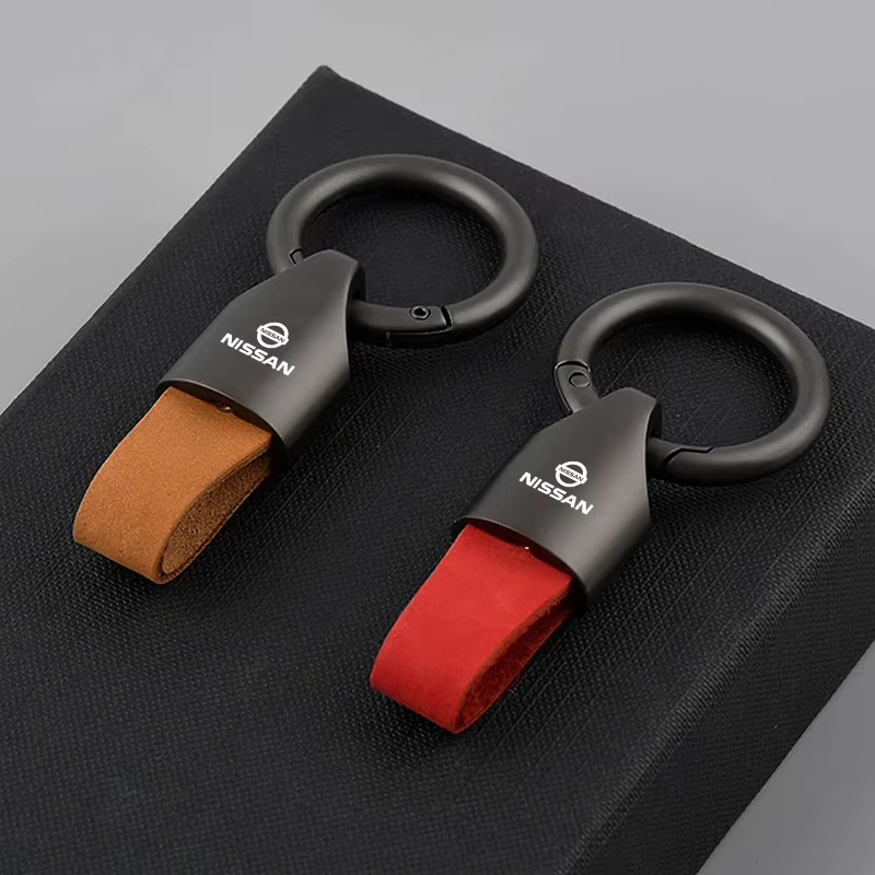 Porte-clés de luxe en daim/métal pour hommes et femmes