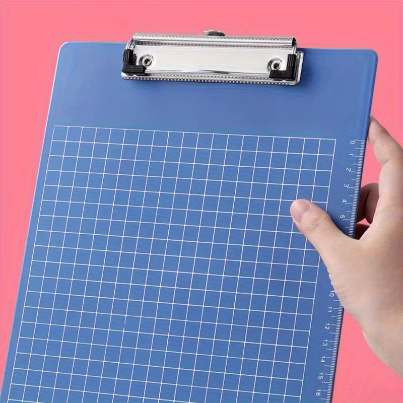Support de plaque en plastique A4, Clip à papier, support de sous-plaque d'écriture, presse-papiers avec échelle de règle, dossier de table de Menu