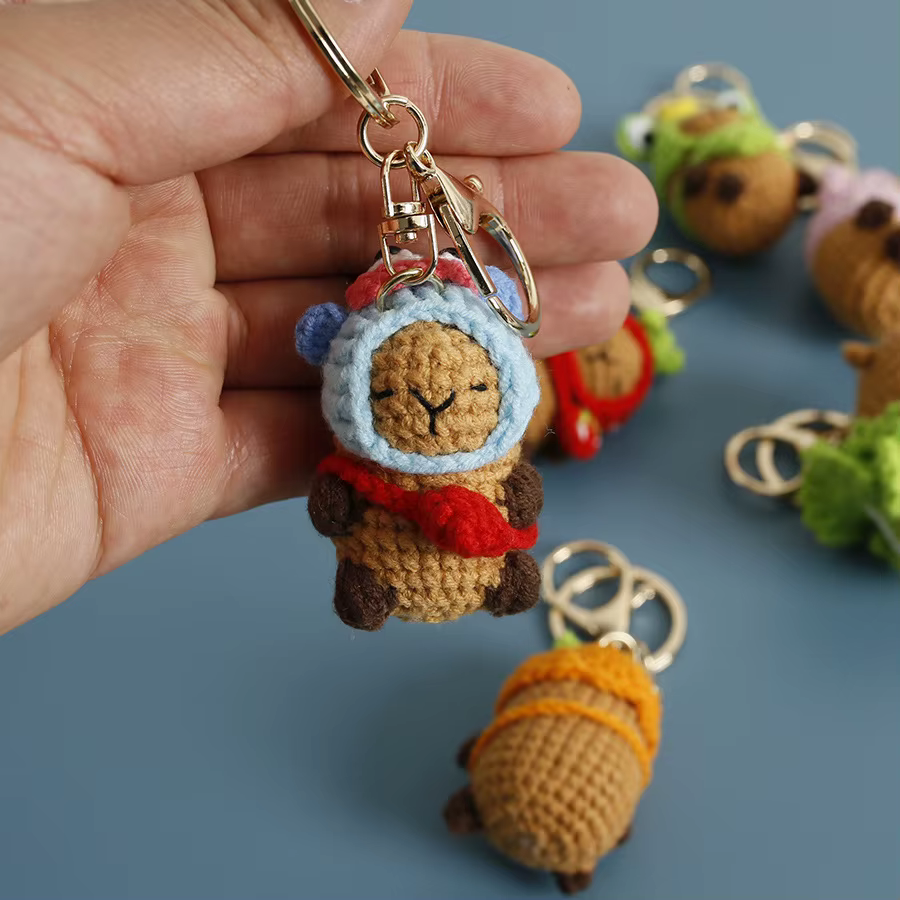 Porte-clés créatif en crochet de dessin animé