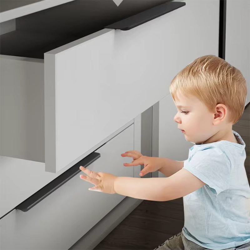 Poignée Invisible pour porte d'armoire, en alliage d'aluminium, poignée dissimulée, vente en gros, tiroir d'armoire, sans perçage, poignée de garde-robe intégrée