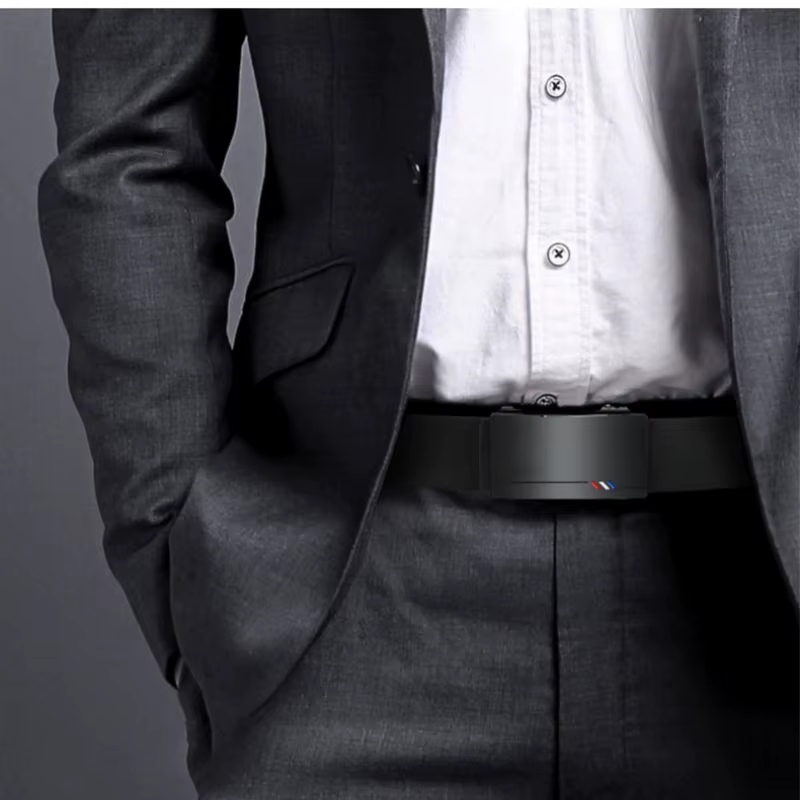 Ceintures en cuir pour hommes mode boucle automatique peau de vache