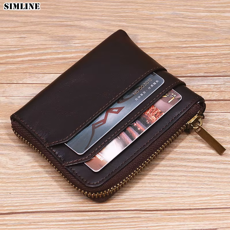 Portefeuille Vintage en cuir véritable pour hommes