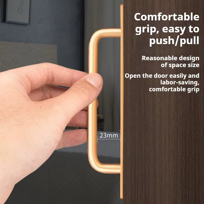 Poignée adhésive pour porte, armoire, tiroir, sans perçage, poignée à pousser et à tirer, poignée adhésive adaptée aux armoires de cuisine, aux salles de bain