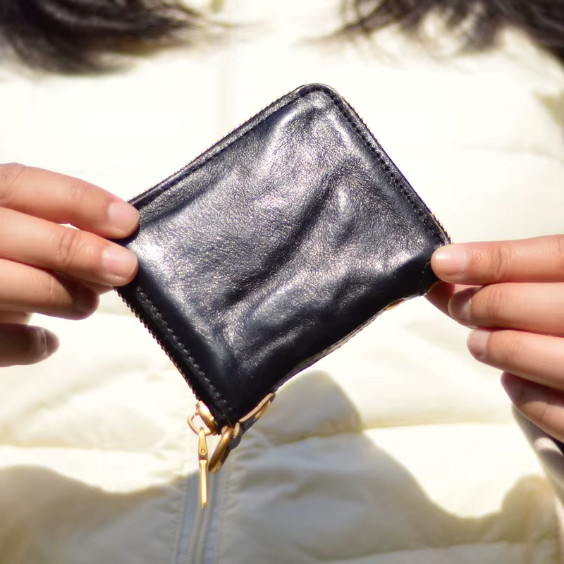 AETOO – portefeuille japonais rétro à fermeture éclair courte en cuir de vache de qualité supérieure pour hommes