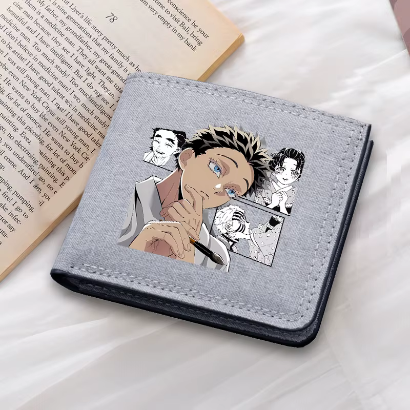 Démons Slayers court toile portefeuille dessin animé Ultra-mince à la mode minimaliste portefeuilles Simple Portable affaires porte-monnaie cadeaux de mode