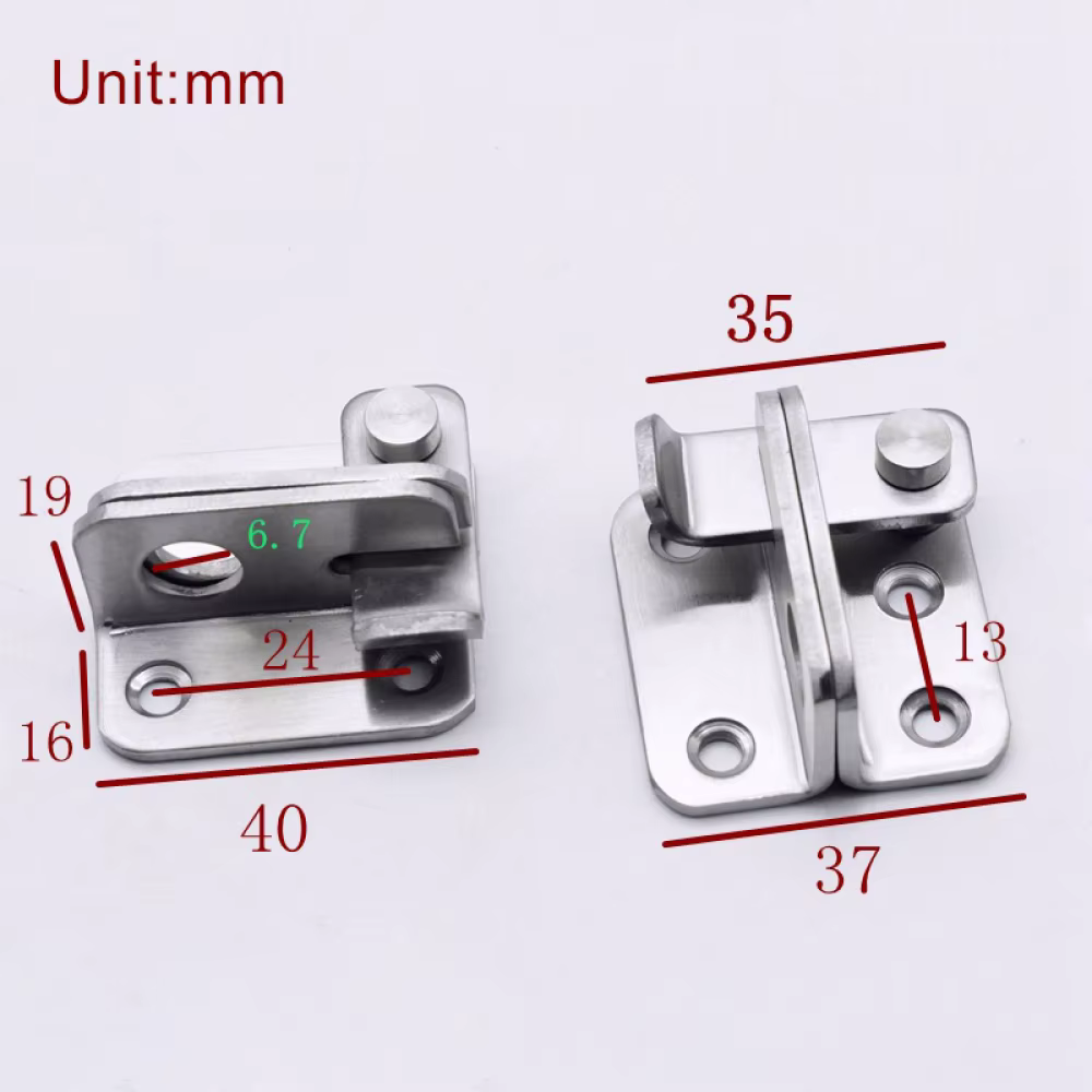 Boulon de porte universel en acier inoxydable, 1 pièce, pour portes et fenêtres en bois