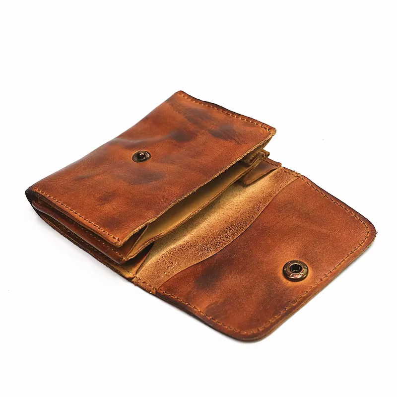 Portefeuille en cuir véritable pour hommes femmes marque Vintage fait à la main court petits portefeuilles