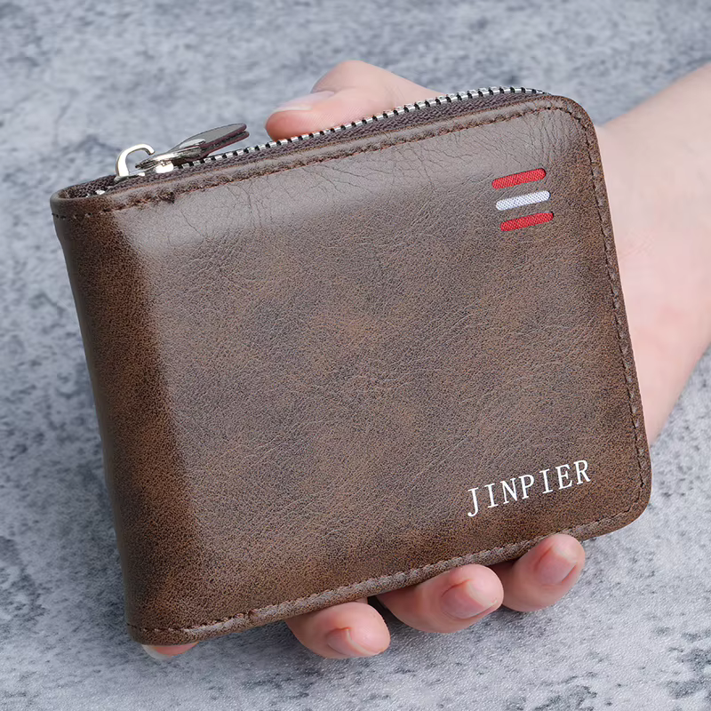 Portefeuille Homme 2026 Nouveau Style Court Tendance Grande Capacité Porte-Cartes en Cuir Souple Design Horizontal