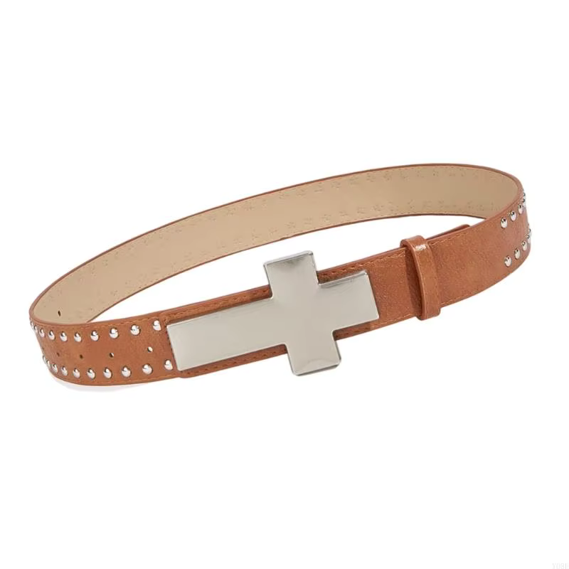 Ceinture cloutée Crucifix élégante pour hommes femmes