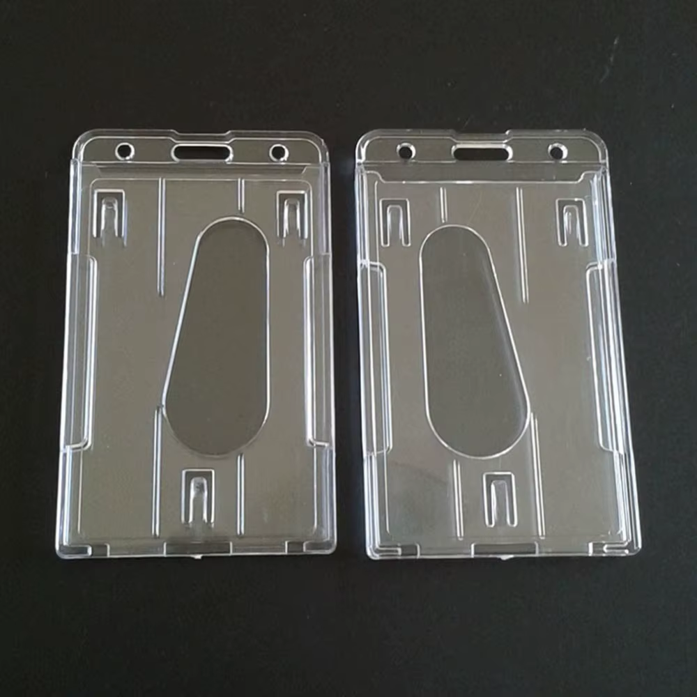 Porte-cartes vertical en plastique rigide transparent