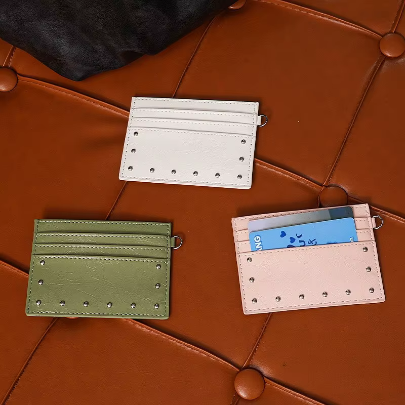 Portefeuille porte-cartes minimaliste mince pour femmes