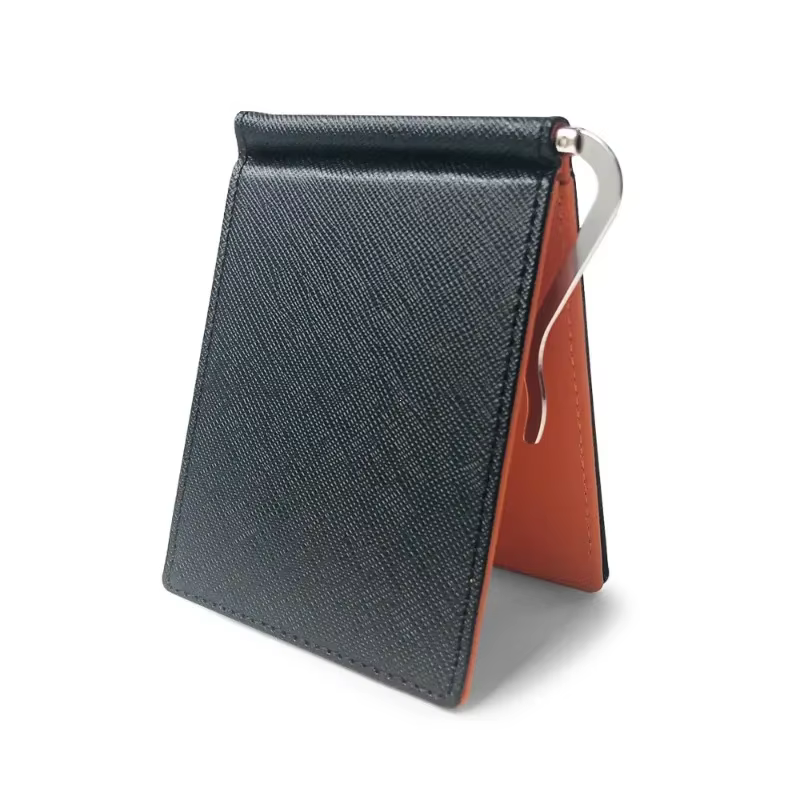 Cuir hommes pinces à billets en métal solide portefeuilles crédit Dollar sacs à main porte-monnaie Portafoglio portefeuille pour homme minimaliste porte-carte
