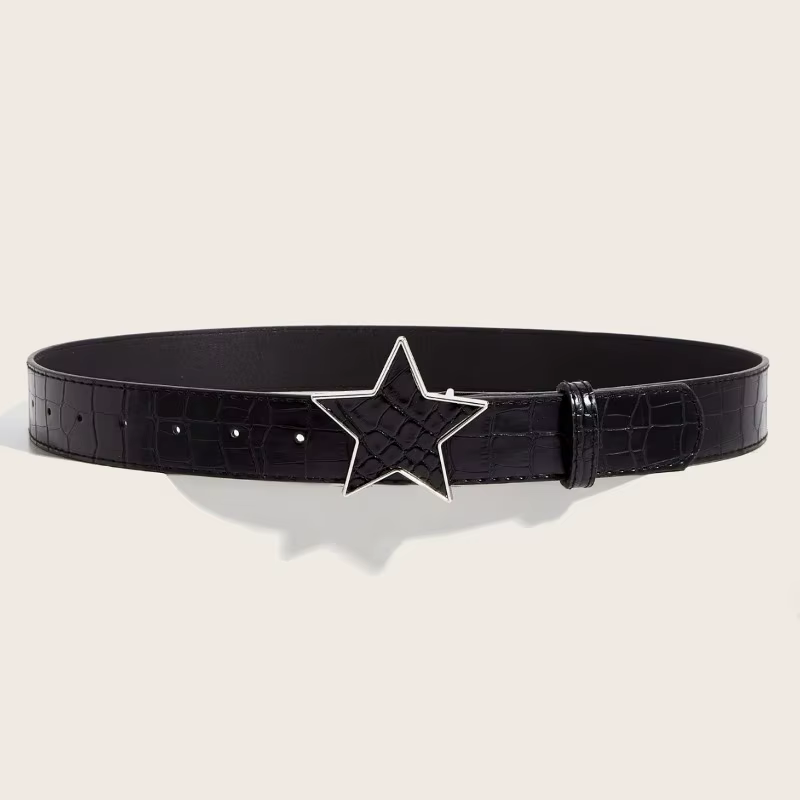 Étoiles rouges nouvelles dames ceinture mode personnalité Rivets Punk jean accessoires polyvalent décontracté étudiant